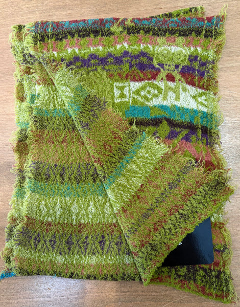 Japanese Pure Cotton Scarf in Green Multi