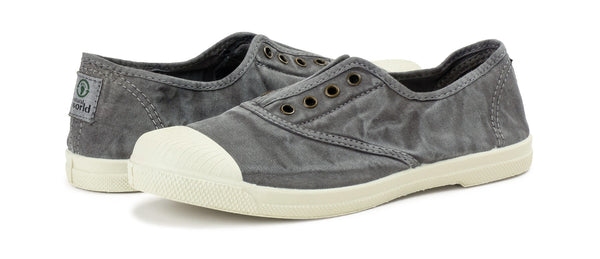 Eco Canvas Pumps in Mustard and Faded Grey