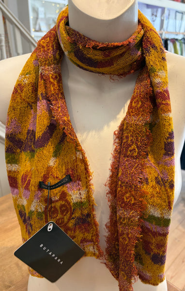 Japanese Pure Cotton Scarf in Yellow Multi