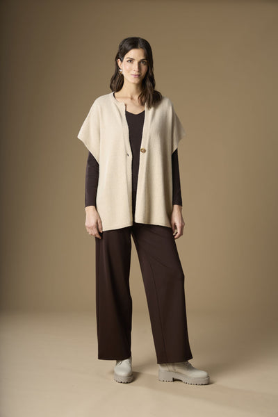 Sleeveless Oversized Knitted Vest  Desert Sand