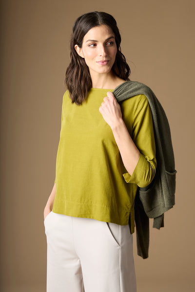 Boat Neck Shirt Moss