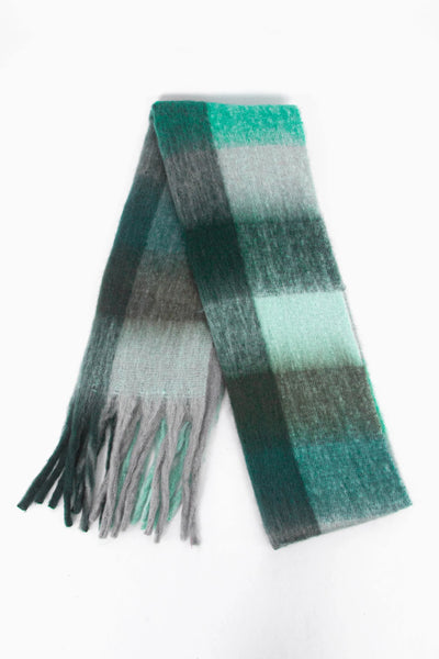 Allie Heavyweight Scarf  Teal Colour Block