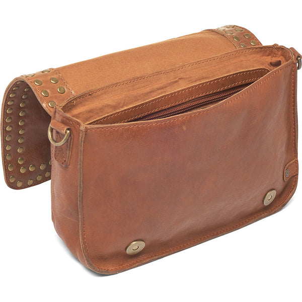 Cross Body Leather Bag in Vintage Cognac and Black