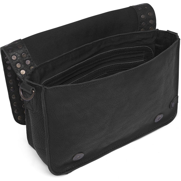 Cross Body Leather Bag in Vintage Cognac and Black