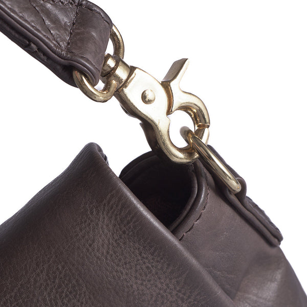 Cross Body Bag in Black and Dark Brown