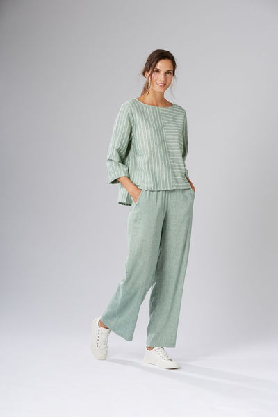 Shirt in Green Stripe