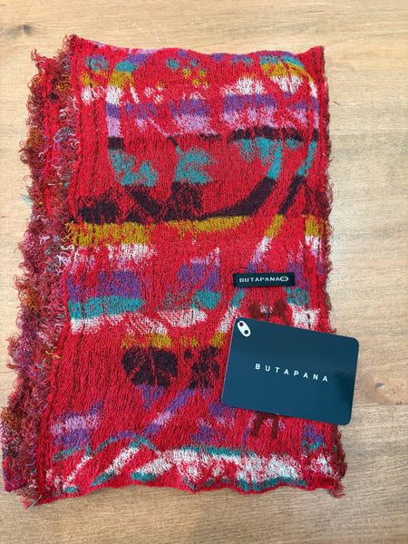 Japanese Pure Cotton Scarf in Red Multi