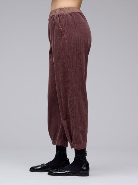 Button Pleat Pant Lux Cord in Seal