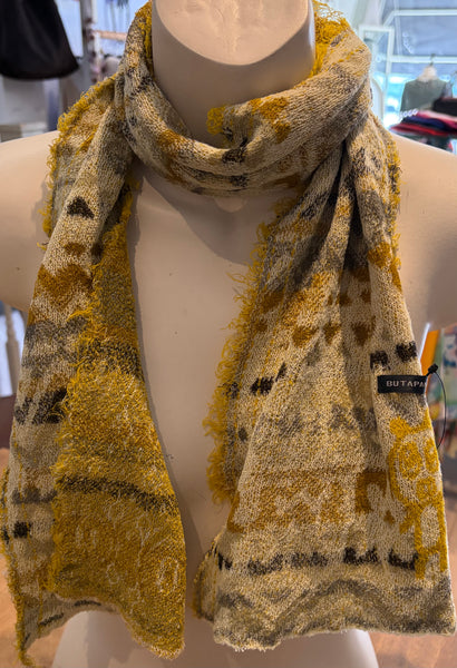 Japanese Pure Cotton Scarf in Olive Grey