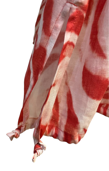 A Shaped Dress with V Neck in Poppy Print