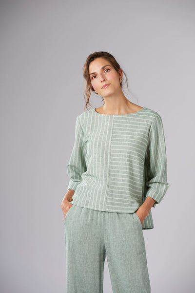 Shirt in Green Stripe