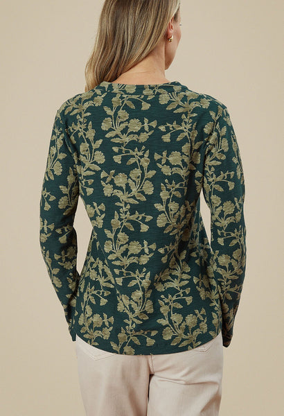 Aria Top Valencia Print Green Gables