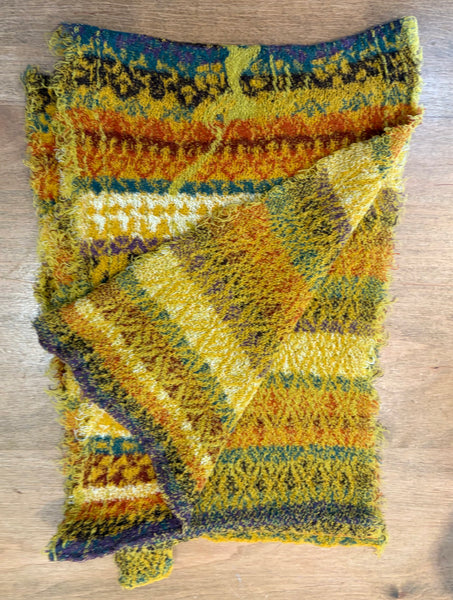 Japanese Pure Cotton Scarf in Yellow Multi