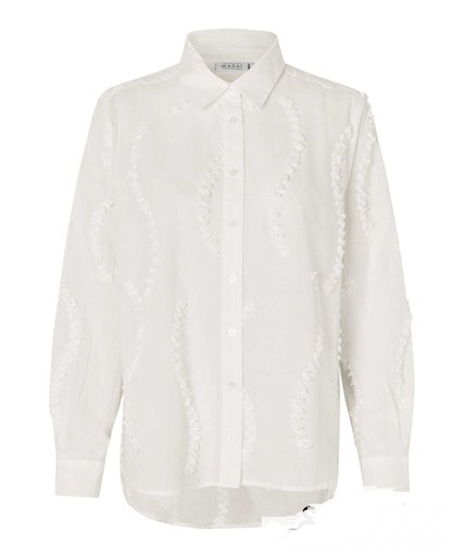 MaImma Shirt in White Embroidery Jet Stream