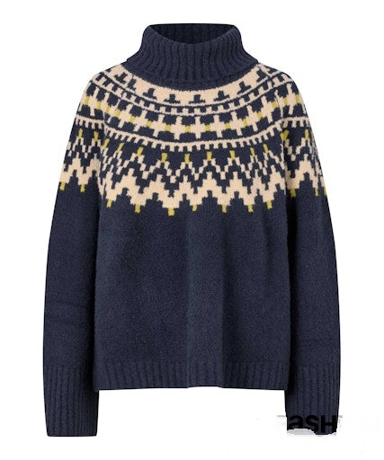 MaFatima Icelandic Jumper in Navy Blazer