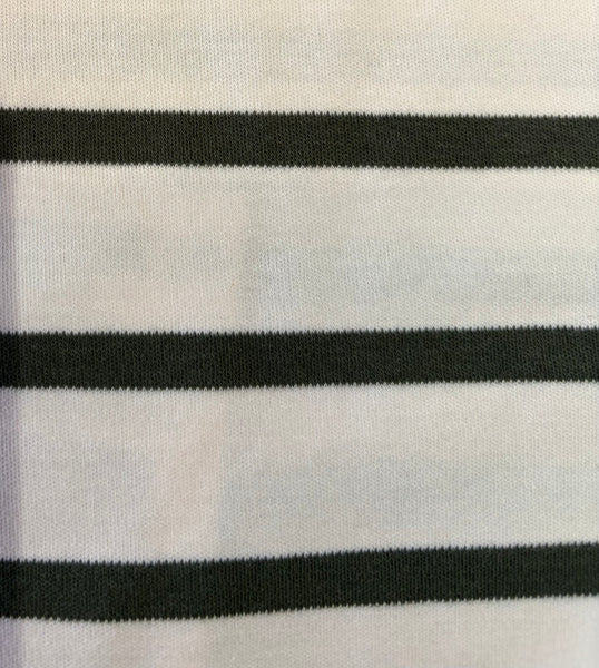 Nela Tee in Eggnog/Roasted Russet Stripe and Beetle Stripe