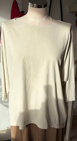 Agosto T Shirt in Chalk and Blue