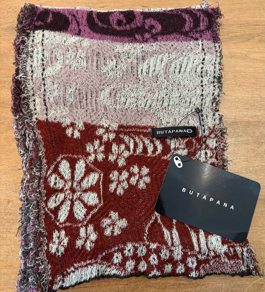 Japanese Pure Cotton Scarf in Wine Multi