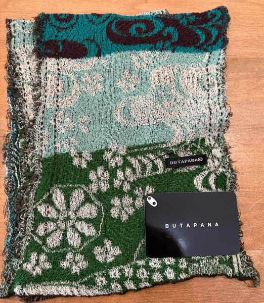 Japanese Pure Cotton Scarf in Turquoise Multi