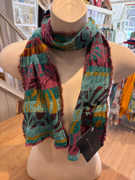 Japanese Cotton Scarf in Blue Multi