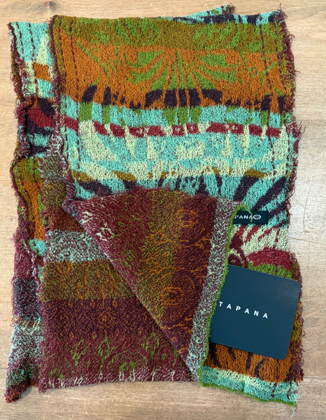 Japanese Pure Cotton Scarf in Green Multi