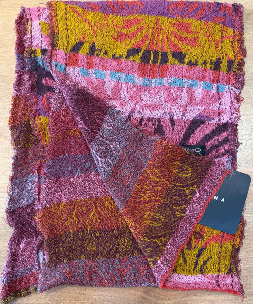 Japanese Pure Cotton Scarf in Pink Multi