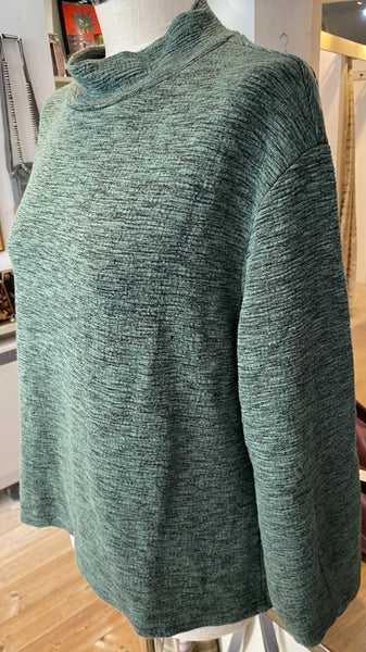 Mock Neck Top in Tandori and Succulent