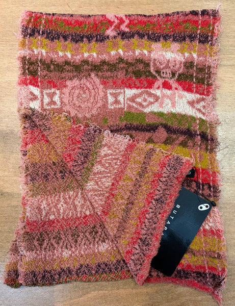 Japanese Pure Wool Scarf in Rose Multi