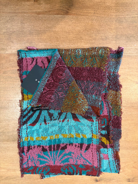 Japanese Cotton Scarf in Blue Multi