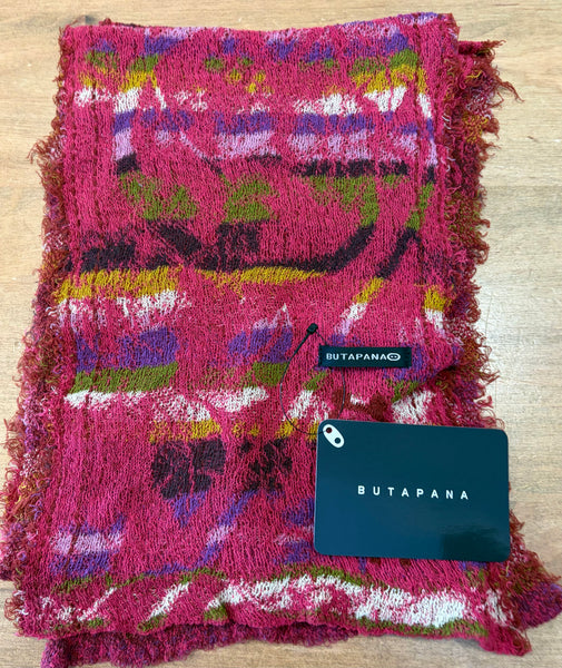 Japanese Pure Cotton Scarf in Pink Multi