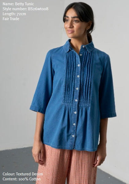 Betty Textured Denim Tunic