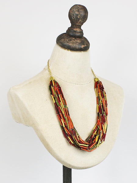 Multi Strand Glass Bead Necklace