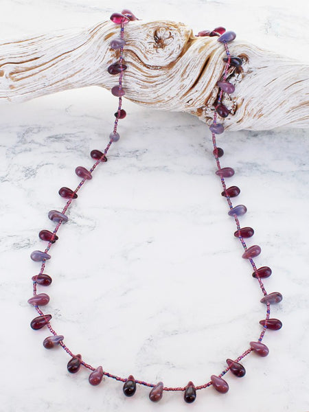 Long Glass Bead Necklace