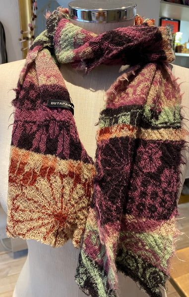 Japanese Pure Merino Wool Scarf in Wine