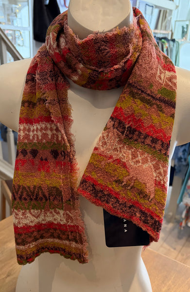 Japanese Pure Cotton Scarf in Pink Multi