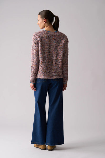 Tip Of Greatness Sweater in Blue Aura and Powder Pink