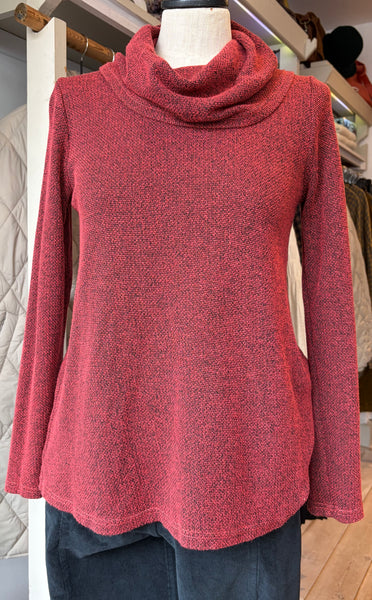 Cowl Neck Pullover in Chilli