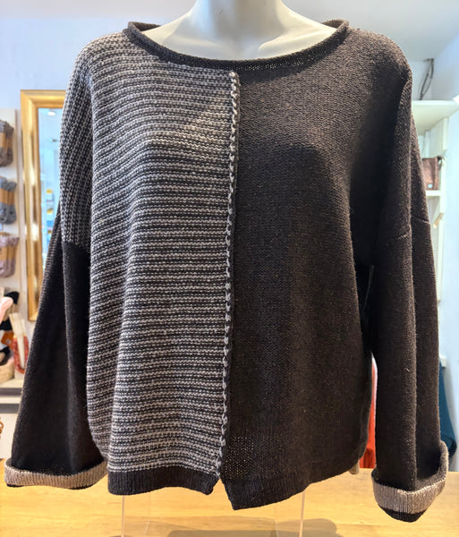 Aretha Striped Short Tunic Mint/Teal and Blackthorn/Shingle