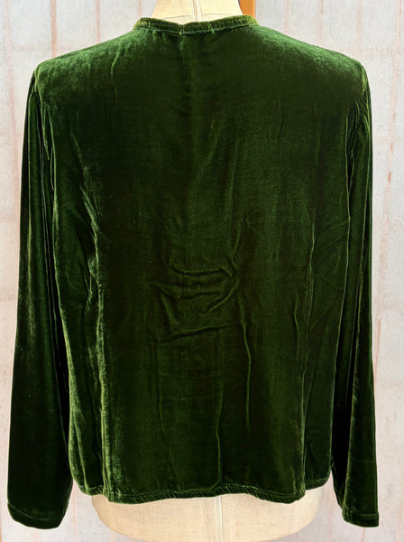 Velvet Jacket in Emerald Green
