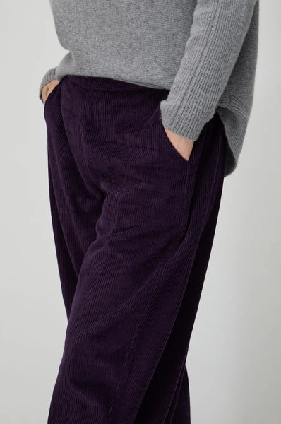 Jumbo Cord Trousers in Damson