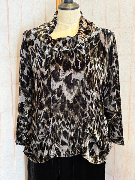 Velvet Cowl Neck Top