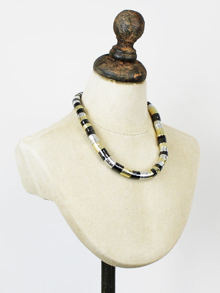 Short Chunky Snake Necklace Mixed Metals