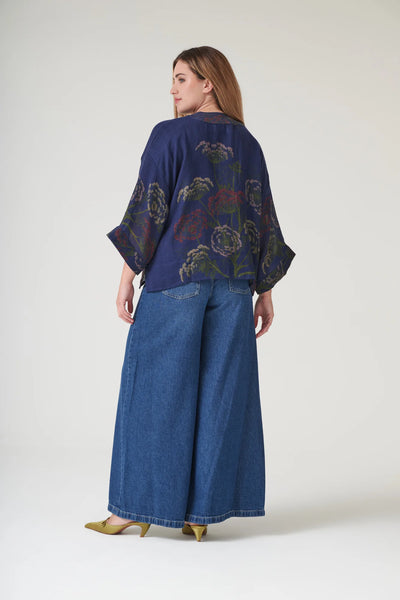 Parsley Seed Navy Wool Kimono