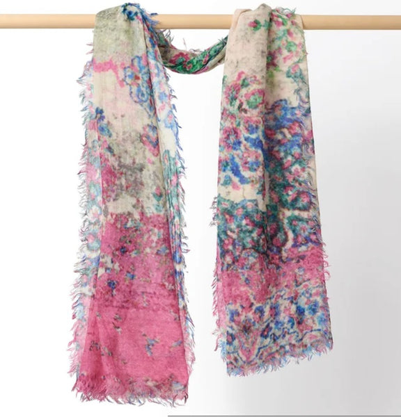 Raspberry Wool Scarf
