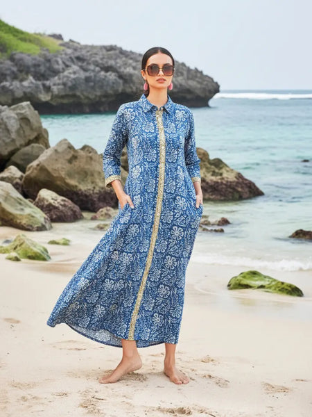 Printed Cotton Shirt Dress 4 Colours