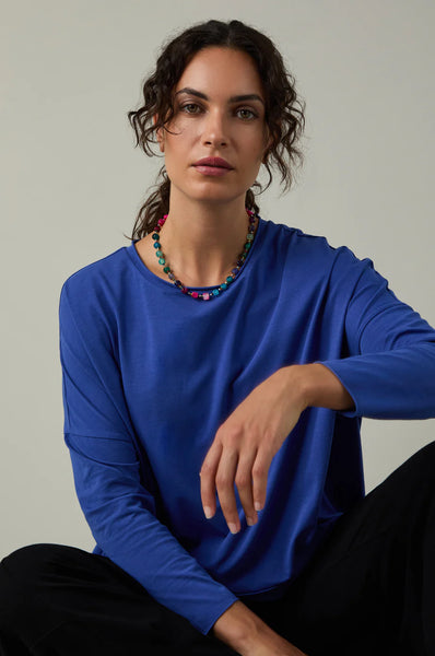 Cotton Jersey Relaxed Top in Iris