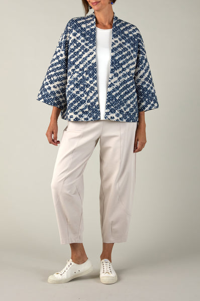 Diamond Tie Dye Jersey Jacket in Night Ecru