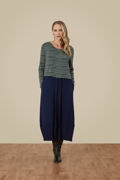 Alani Dress Painted Stripe Green Gables