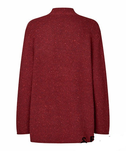 MaLonny Long Cardigan in Tibeten Red