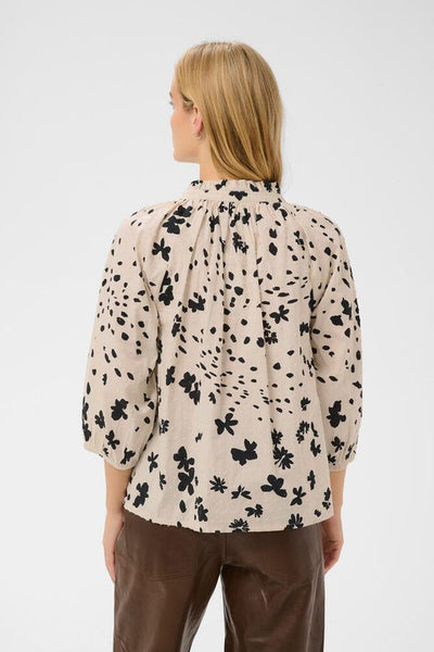 Aletta Blouse Black Dot Flower
